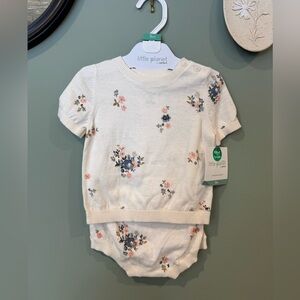 LITTLE PLANET organic 2 piece knit baby girl set